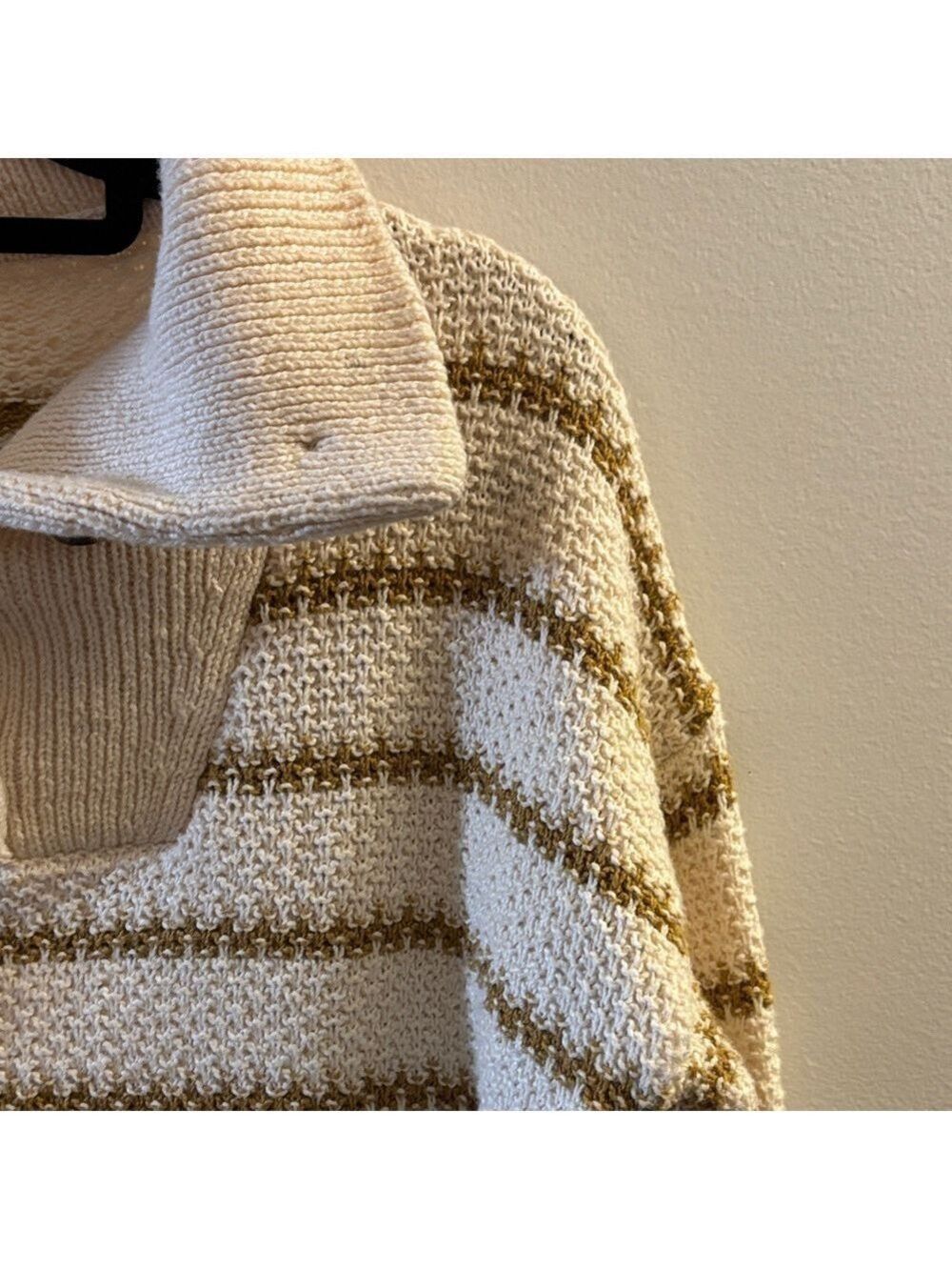 Madewell Cream and Brown Striped Turtleneck Sweater - Picture 4 of 4